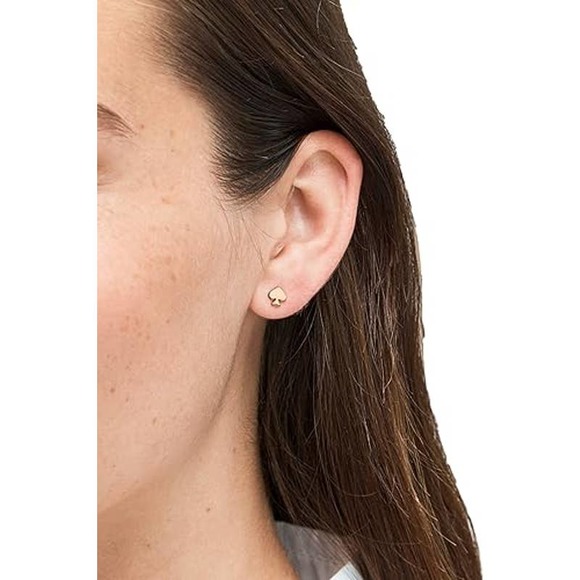 Kate Spade Signature Spade Mini Studs in Rose Gold - Picture 3 of 3